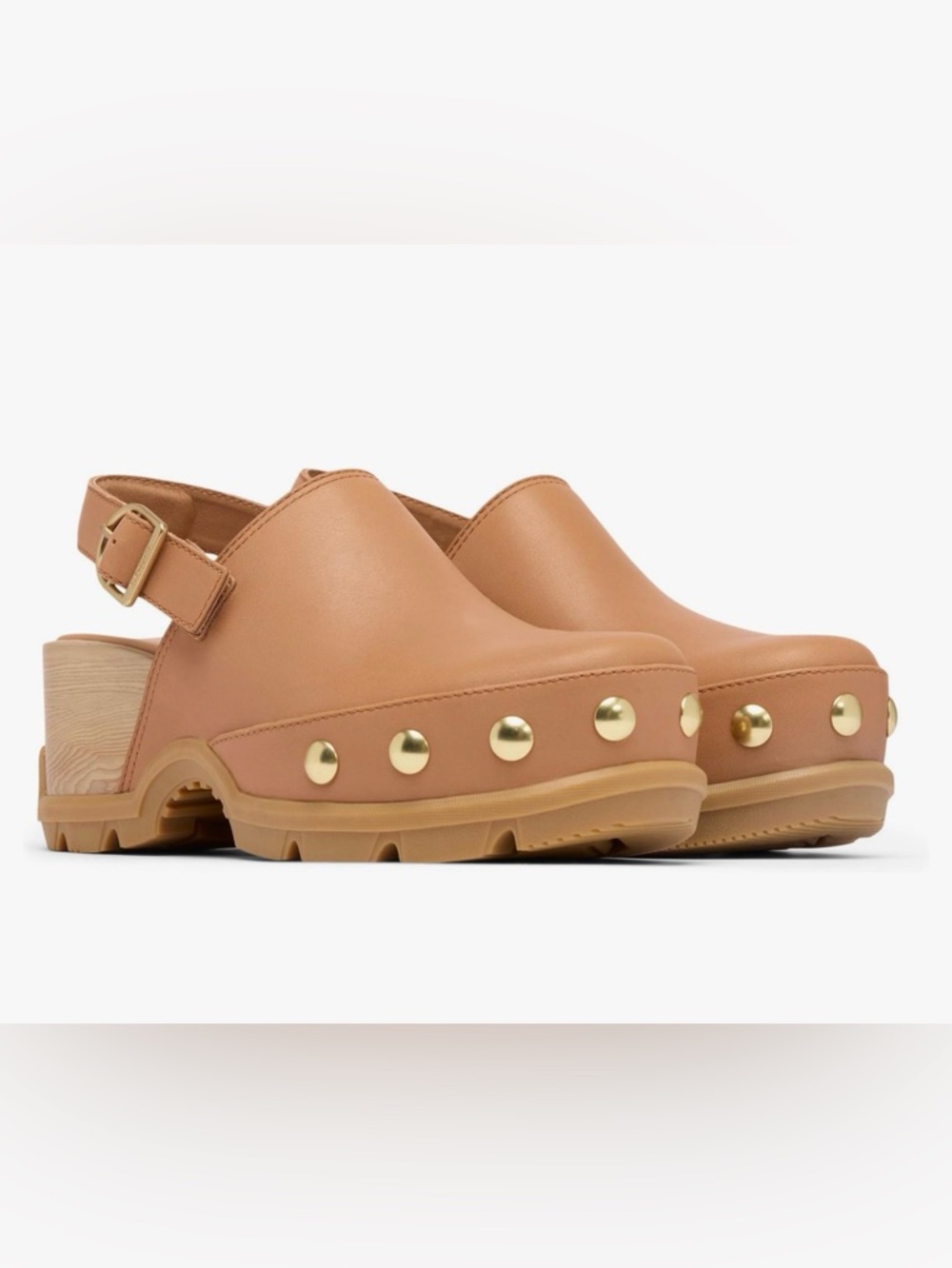 Sorel Tan Clog with Gold Stud Accents - Roam’n Clog